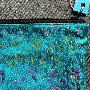 Turquoise Flowered Bag